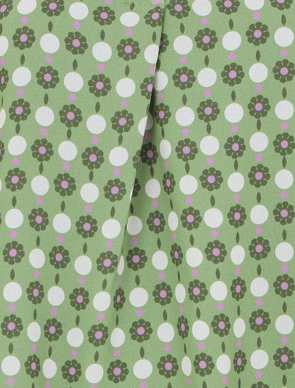 Top fluide sans manches imprimé petites fleurs - Vert - 3