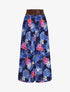 Pantalon ample motif fleurs tropicales - Marine - 1