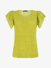 Top uni en maille - Vert anis - 5