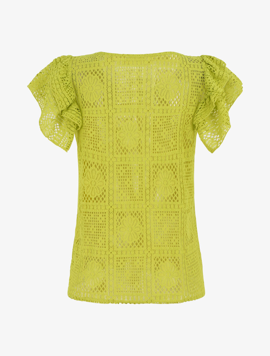 Top uni en maille - Vert anis - 2