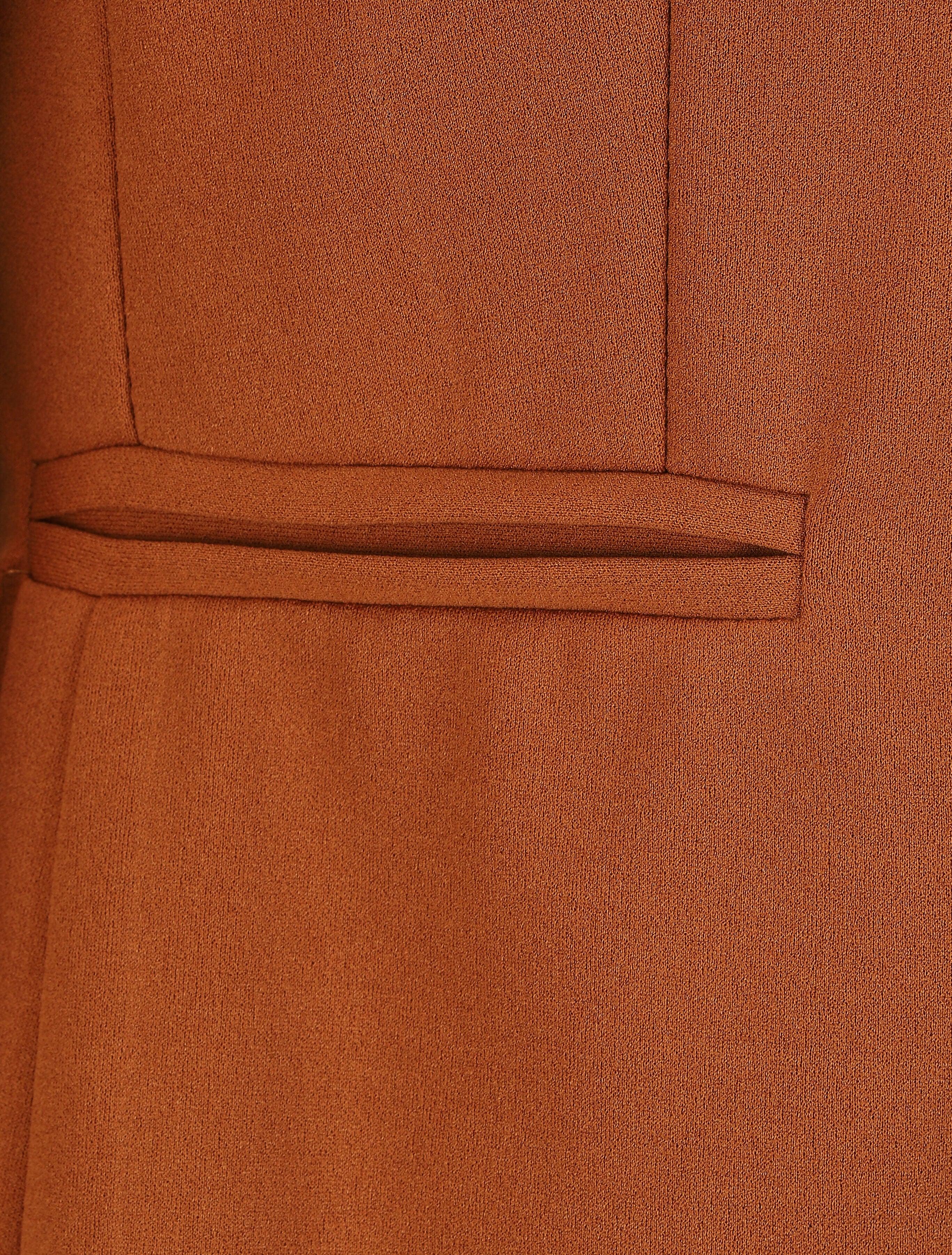 Veste droite à revers graphique - Camel - 3