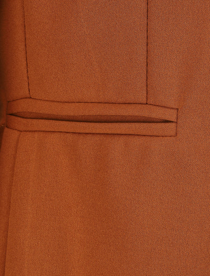 Veste droite à revers graphique - Camel - 3