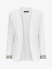 Veste manches à revers imprimé - Blanc - 1