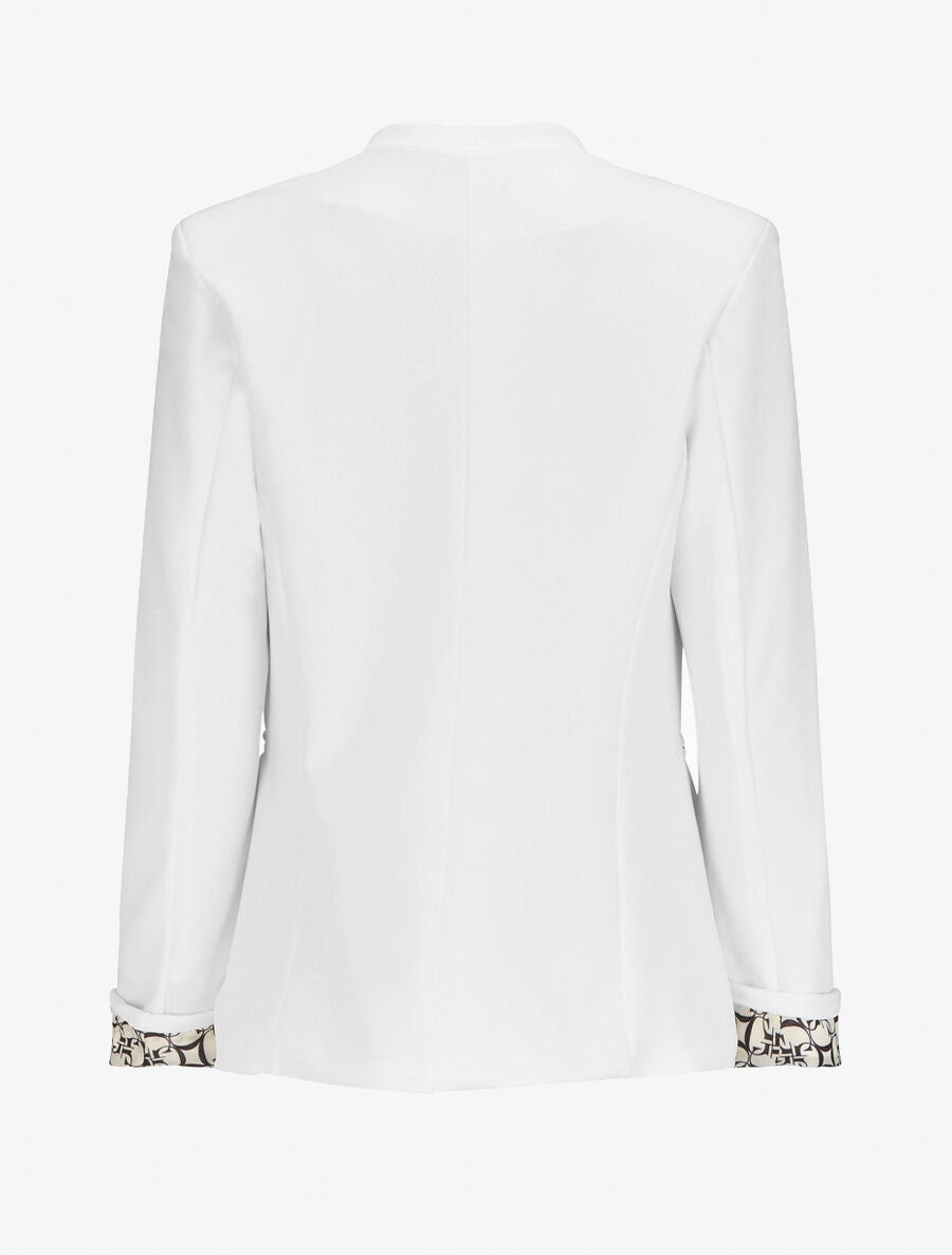 Veste manches à revers imprimé - Blanc - 2