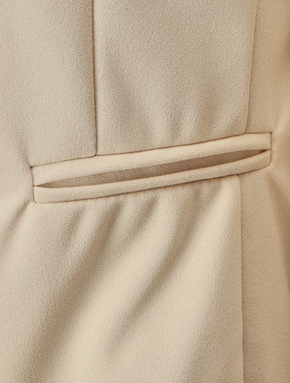 Blazer manches à revers imprimé - Beige - 3