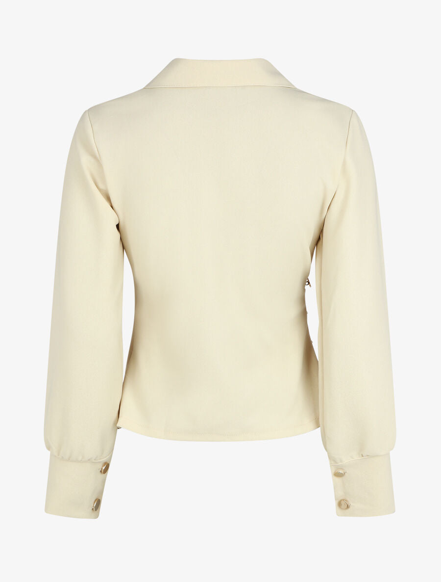 Top cache-coeur drapé - Beige - 2
