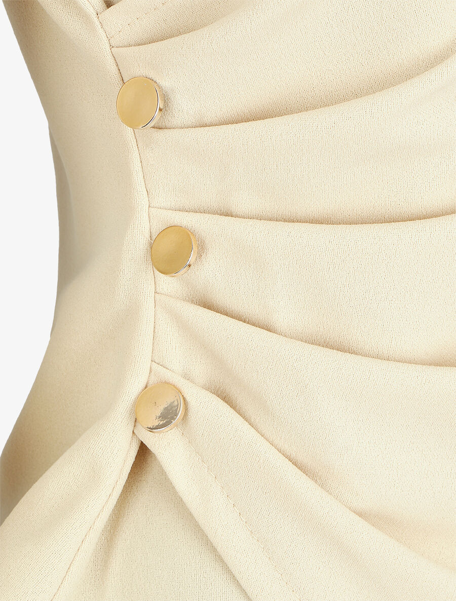 Top cache-coeur drapé - Beige - 3