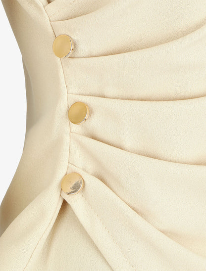 Top cache-coeur drapé - Beige - 3