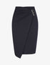Jupe crayon taille haute style portefeuille - Marine - 4