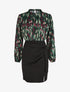 Robe courte ajustée à noeud et imprimé abstrait - Vert - 7