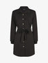 Robe chemise courte manches longues - Noir - 1