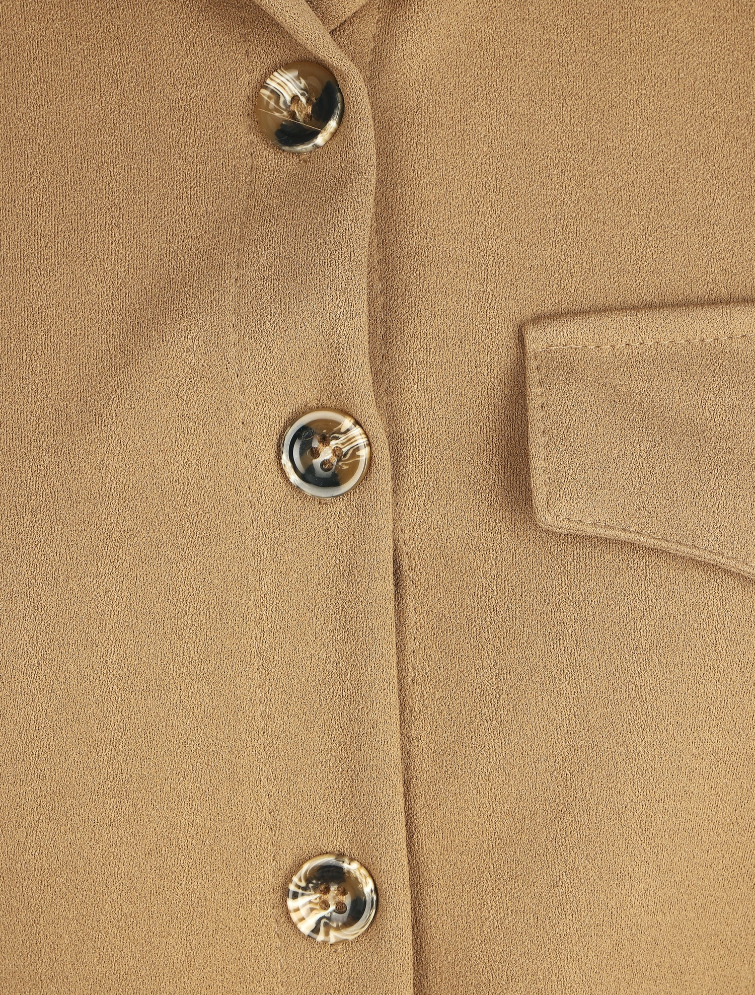 Robe chemise courte manches longues - Camel - 3