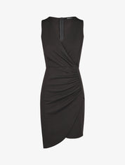 Robe courte drapée sans manches - Noir - 6