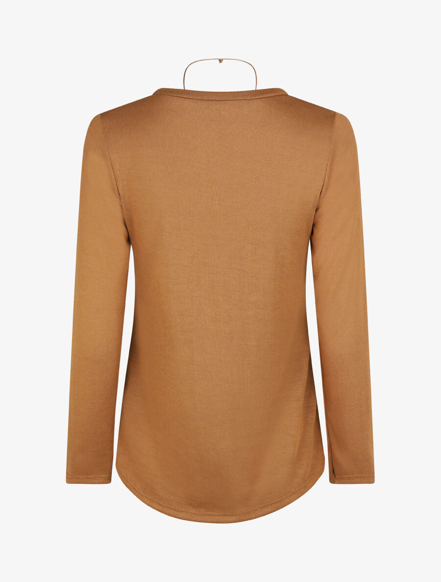 Pull uni asymétrique coupe droite - Camel - 2