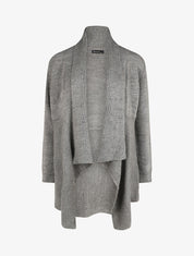 Gilet mi-long col châle - Gris - 1