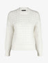Pull droit maille fantaisie - Blanc - 1