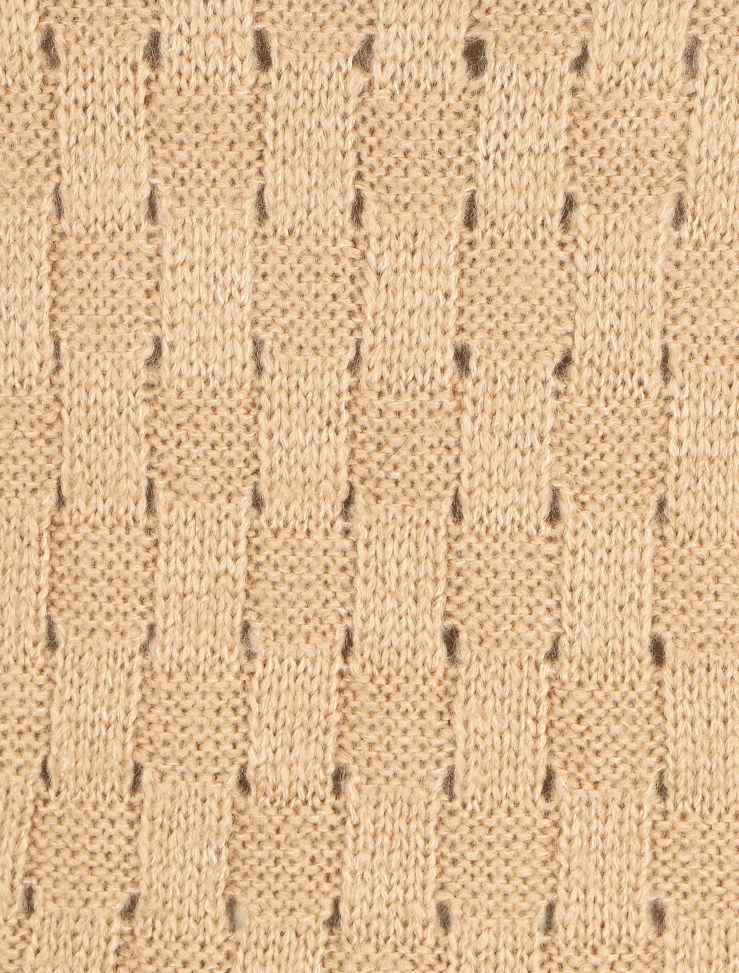 Pull droit maille fantaisie - Beige - 3