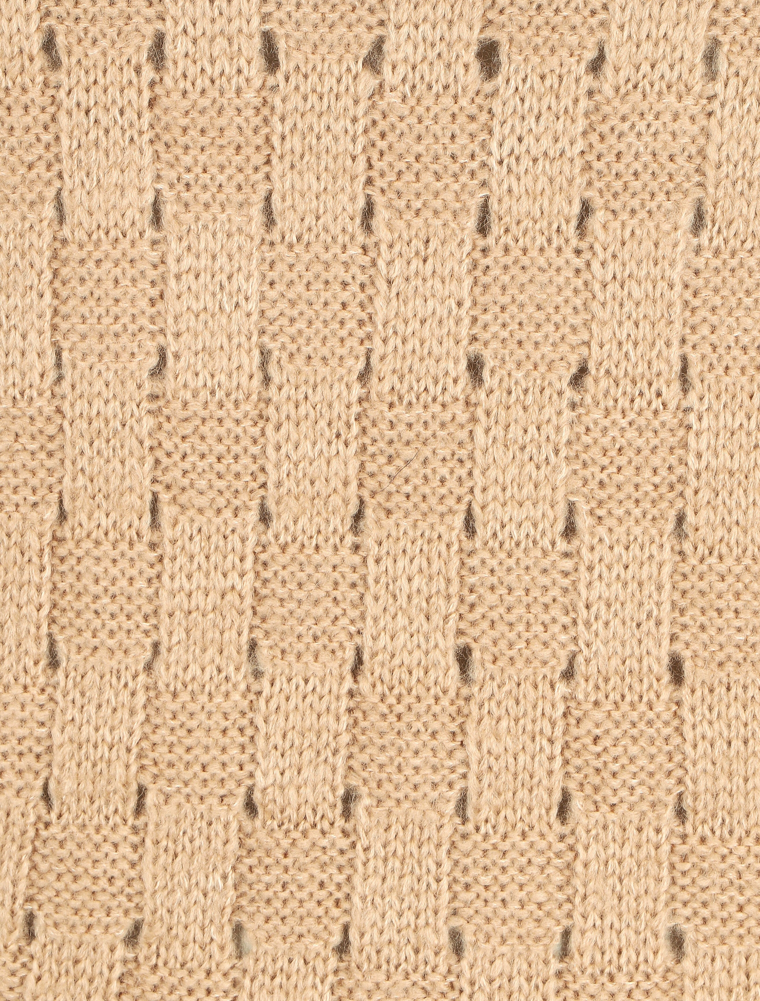 Pull droit maille fantaisie - Beige - 3