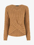 Pull droit torsadé en maille tressée - Camel - 4