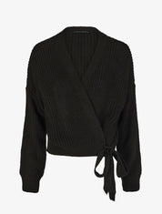 Pull cache-coeur loose uni - Noir - 1