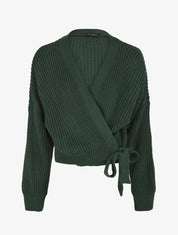 Pull cache-coeur loose uni - Vert foncé - 1