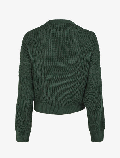 Pull cache-coeur loose uni - Vert foncé - 2