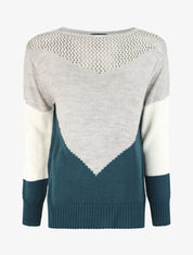 Pull droit à motif en V - Gris/bleu canard - 4
