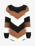 Pull droit rayé col rond - Camel - 1