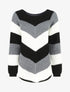 Pull droit rayé col rond - Gris - 1