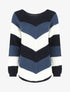 Pull droit rayé col rond - Bleu - 6