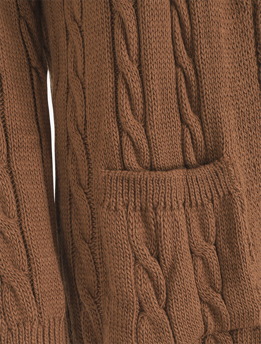 Gilet long à capuche - Marron - 3
