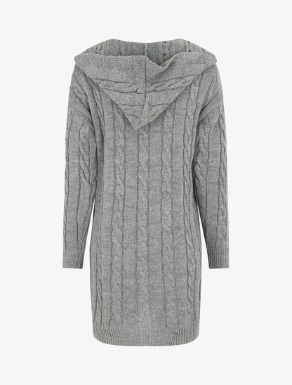 Gilet long à capuche - Gris - 2