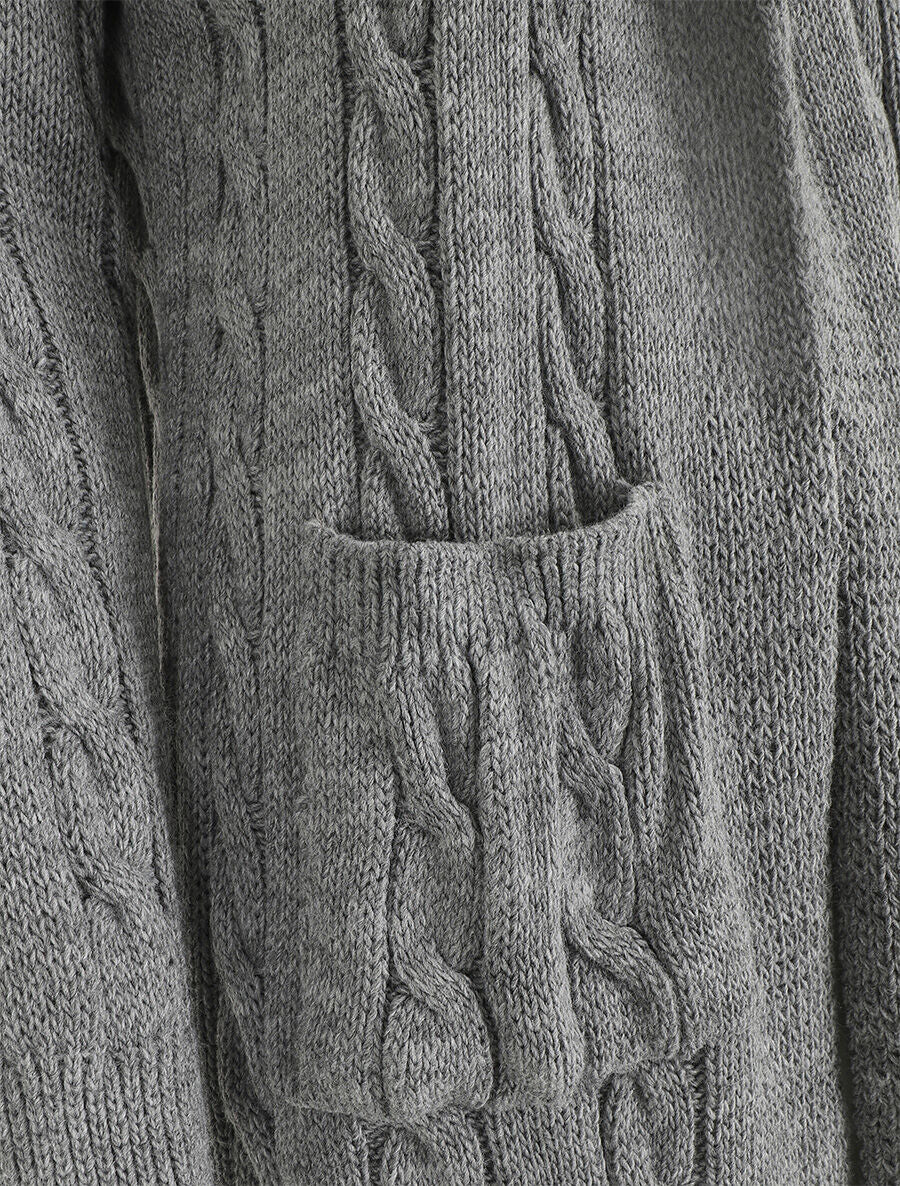 Gilet long à capuche - Gris - 3
