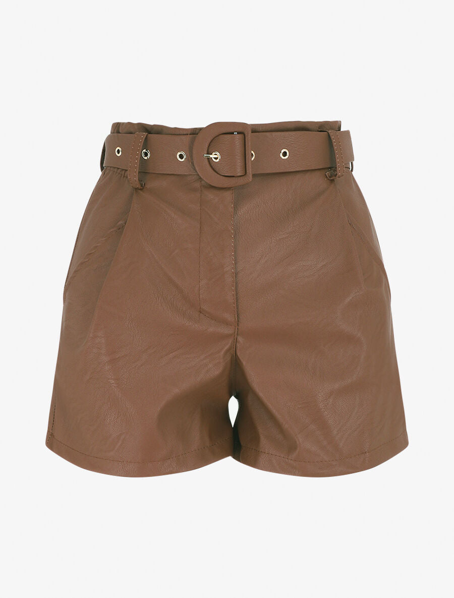 Short paper bag uni en simili - Camel - 4