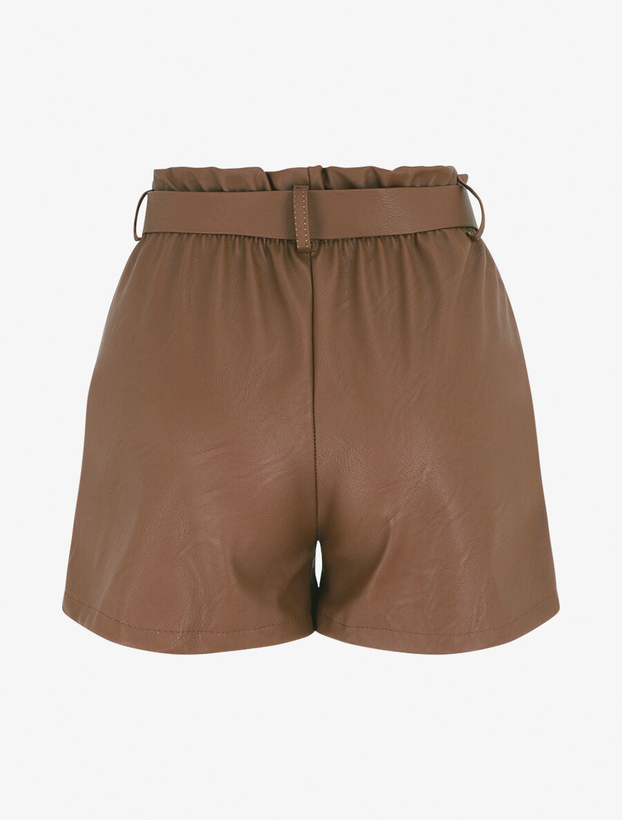 Short paper bag uni en simili - Camel - 2