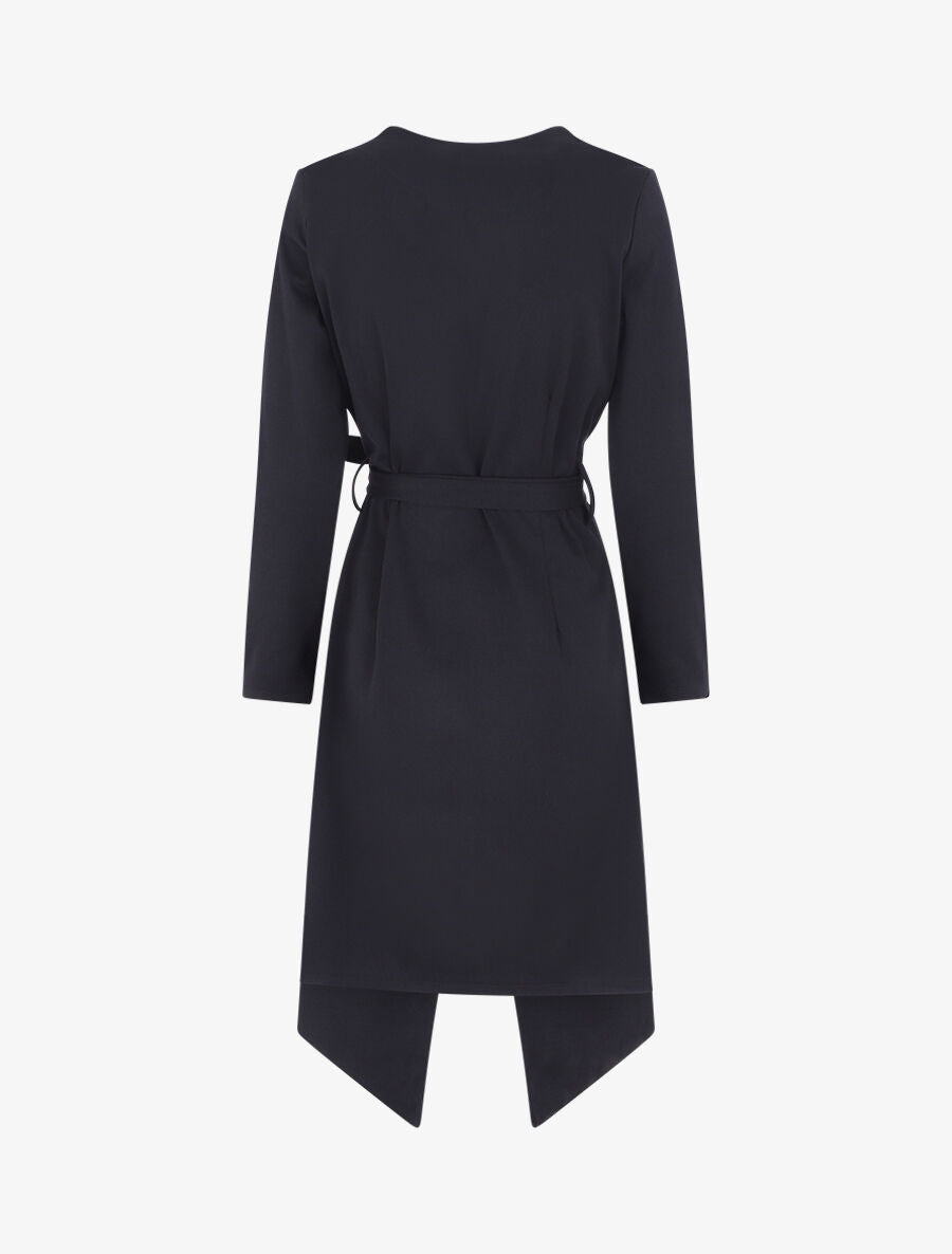 Veste longue ceinturée - Noir - 2