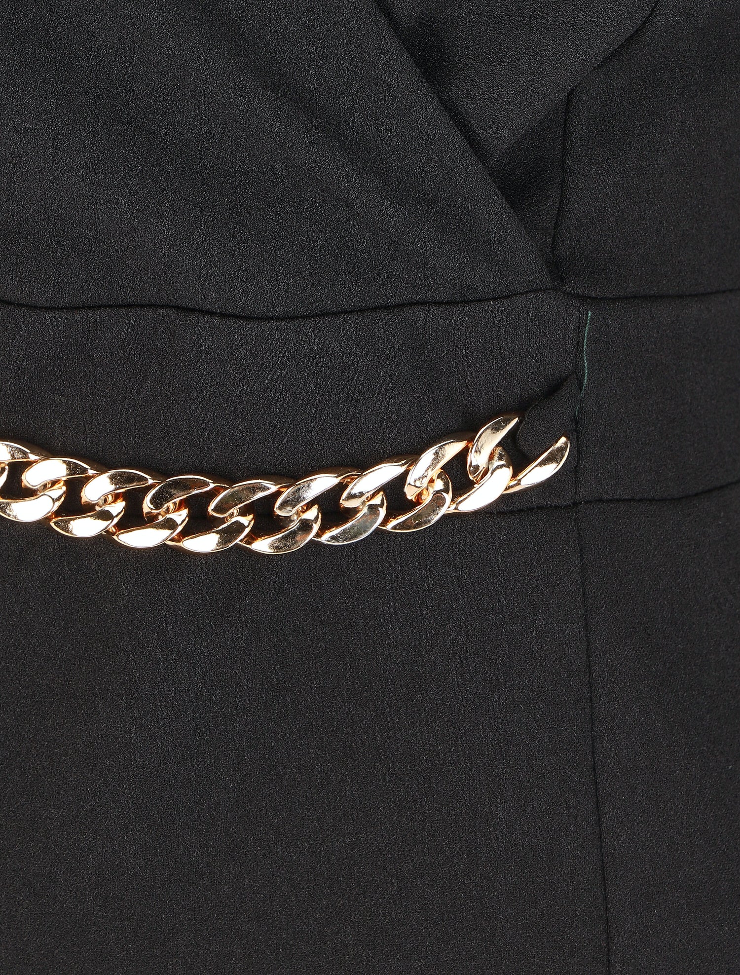 Robe courte ajustée à chaîne - Noir - 3