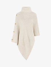 Poncho uni col roulé - Beige - 1