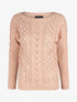 Pull droit uni col bateau - Rose - 1