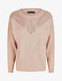 Pull droit col bateau en maille ajourée - Rose - 4