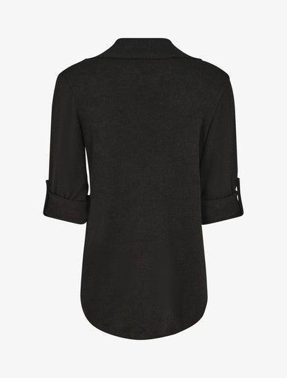 Gilet uni coupe droite - Noir - 2