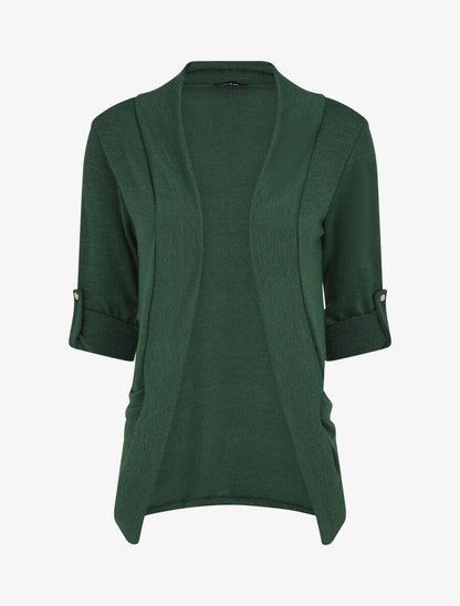 Gilet uni coupe droite - Vert foncé - 4