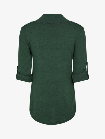 Gilet uni coupe droite - Vert foncé - 2