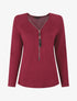 Pull fin uni à col zippé - Bordeaux - 4