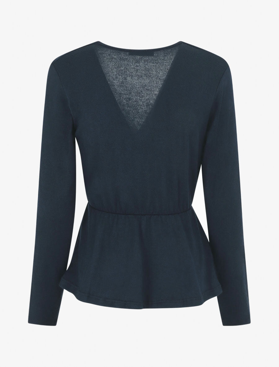 Pull uni col cache-coeur - Marine - 2