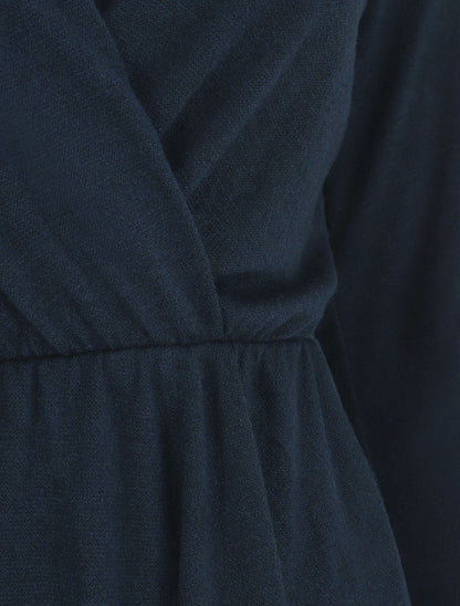Pull uni col cache-coeur - Marine - 3