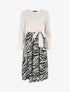 Robe mi-longue évasée imprimé zèbre - Beige - 6
