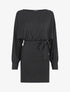 Robe courte unie manches longues - Noir - 1