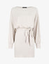 Robe courte unie manches longues - Beige - 1
