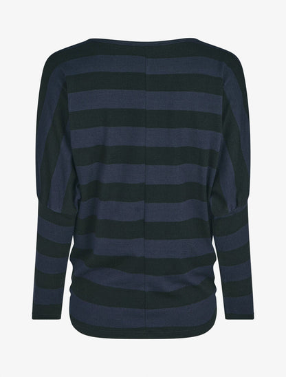 Pull ample motif rayé - Marine - 2